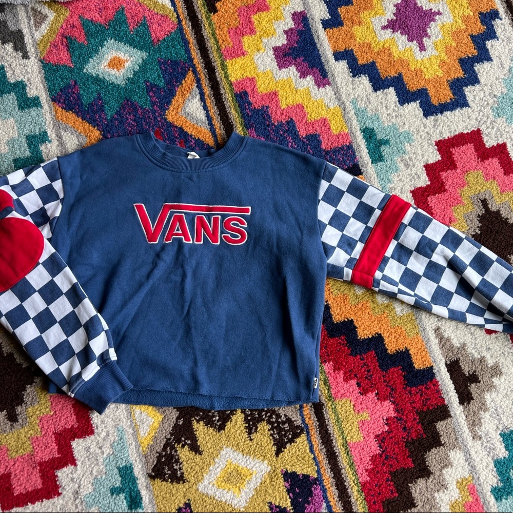 VANS Embroidered Cropped Sweatshirt Crewneck Size Small